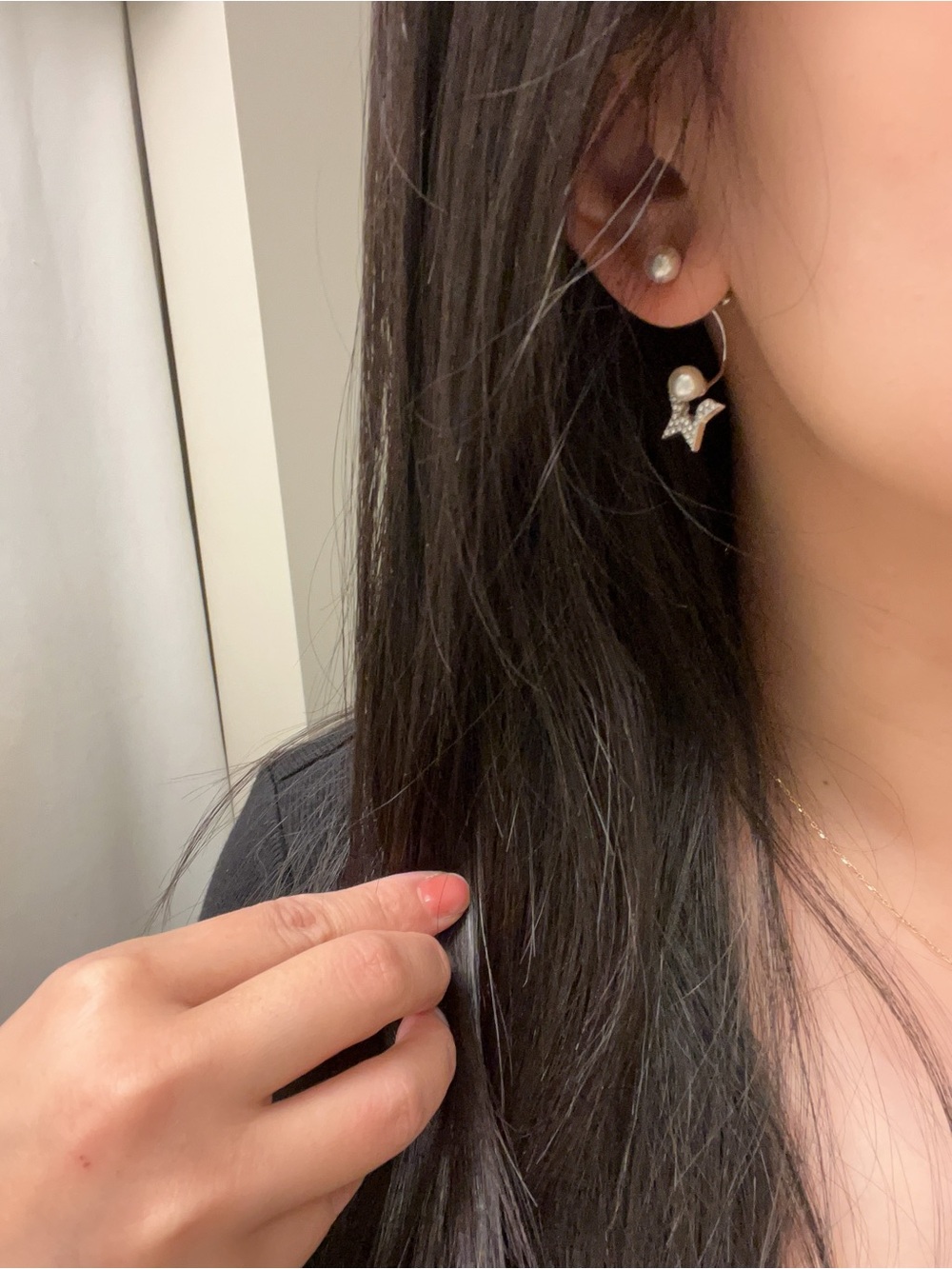 Swarovski Silver Multi wearing Pearl Star Earrings